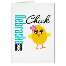Nebraska USA Chick Greeting Card