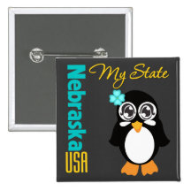 Nebraska USA Penguin Pins
