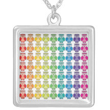 Necklace - Cute Rainbow Owl Pattern