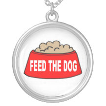 Necklace Dog Food Bowl Red Feed The Dog