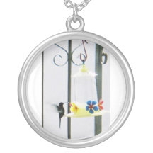 Necklace, hummingbirds on veranda