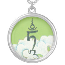 NECKLACE TAM - Seed syllable of GreenTara - silver