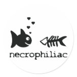 necro philiac fish icon round stickers