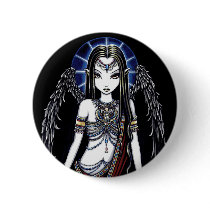 "Nefertari" Egyptian Angel Bastet Pinkback Button