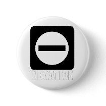 Negative 1 White Pinback Button