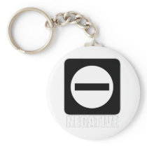 Negative 1 White Key Chain