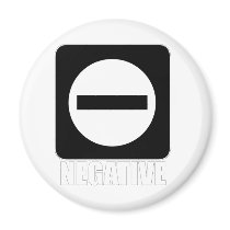 Negative 1 White Refrigerator Magnet