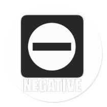 Negative 1 White Round Sticker