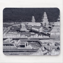 Negative Edo Castle Japan Tokyo Complex 1800s Mousepad
