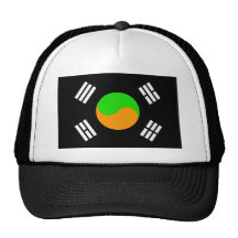 Negative South Korean Flag Mesh Hats