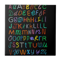 Neon Alphabet Ceramic Tile