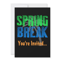 Neon/Black Spring Break Party Invitation
