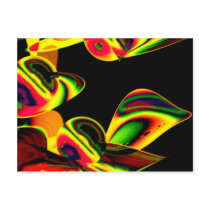 Neon Blätter Postkarte