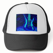 Neon blue guitar hat