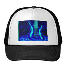 Neon blue guitar hat