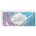 Neon Blue & Purple Zebra Print Gift Certificates invitations