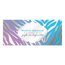 Neon Blue & Purple Zebra Print Gift Certificates Announcement