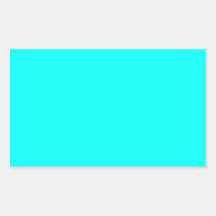 Neon Blue Teal Light Bright Fashion Color Trend Rectangle Sticker