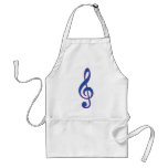 Neon Blue Treble Clef Apron