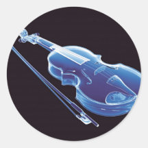 Neon Blue Violin Stickers