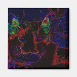 Neon Cat Fridge Magnet