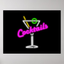 Neon Cocktail sign Posters