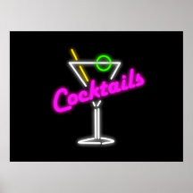 Neon Cocktail sign Posters