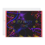 Neon colours Party Invitation