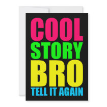 Neon Cool Story Bro Personalized Announcements