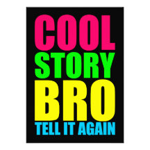 Neon Cool Story Bro Personalized Announcements