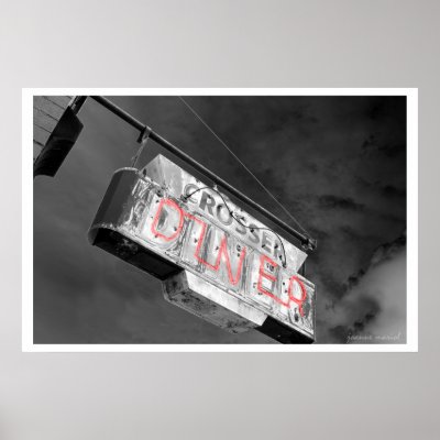 Neon Diner Sign Poster by image_americana