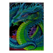 NEON DRAGON II by Lori Karels Greeting Cards