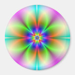 Neon Flower Fractal Magnet
