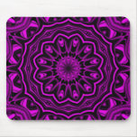 Neon Flower Kaleidoscope Mouse Mat
