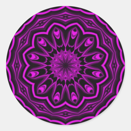 Neon Flower Kaleidoscope Stickers