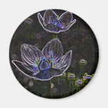 Neon Flowers Refrigerator Magnet