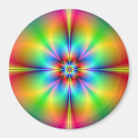 Neon Fractal Flower Magnet