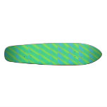neon green and blue stripes custom skateboard