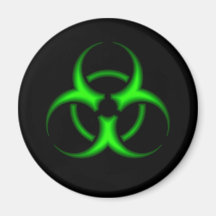 Neon Green Biohazard Symbol Magnet