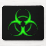 Neon Green Biohazard Symbol Mousepad