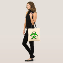 Neon Green Biohazard Symbol Tote Bag