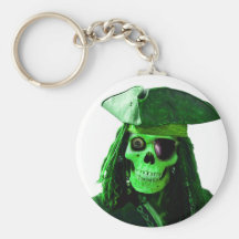 Neon Green Pirate with skully & patch Key Chains