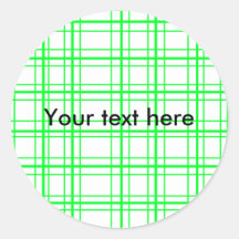 Neon green plaid on white background stickers
