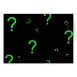 Neon Green Question Mark Greeting Cards