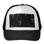Neon Green Question Mark Mesh Hats