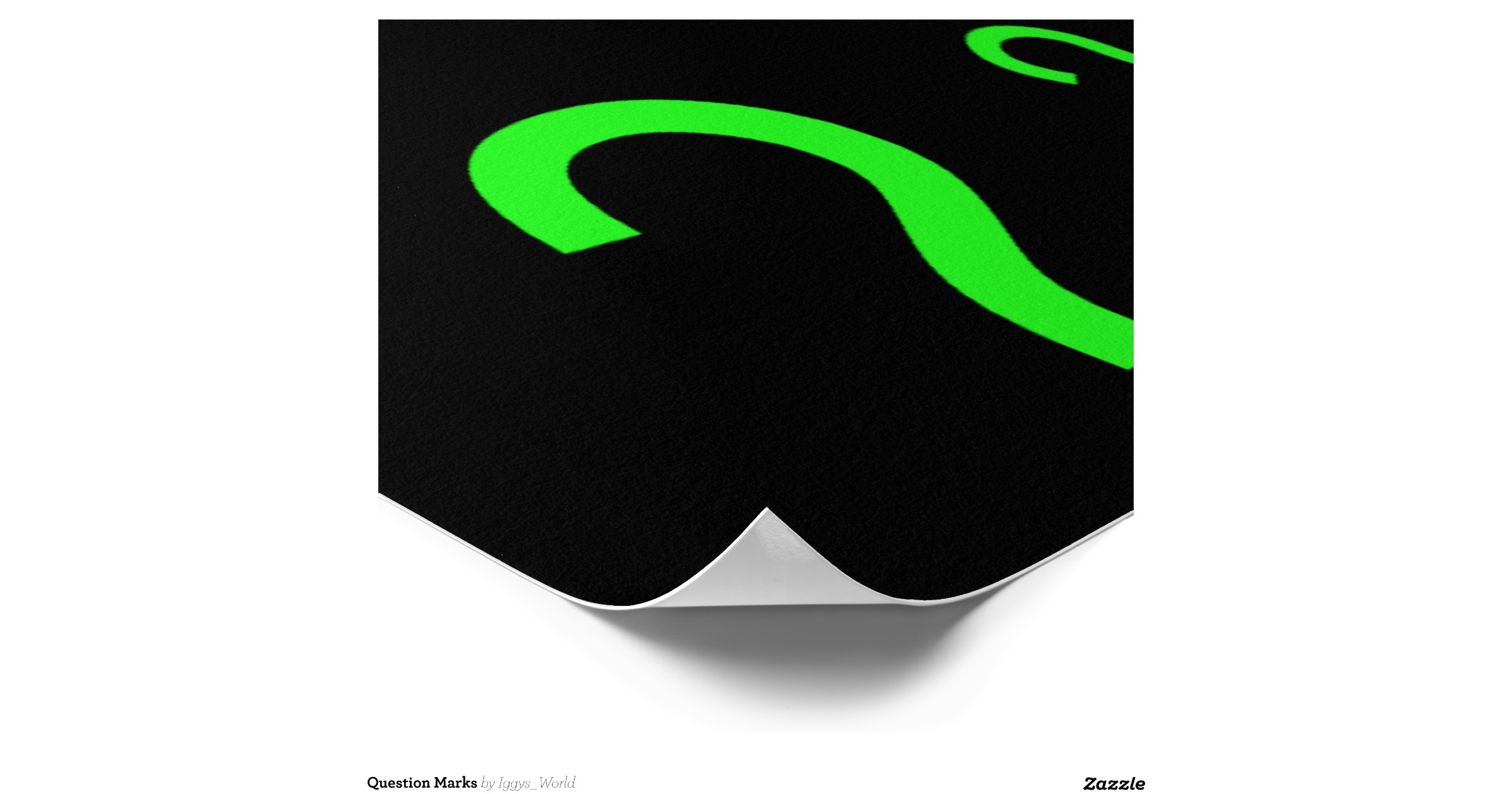 Neon Green Question Mark Poster Zazzle