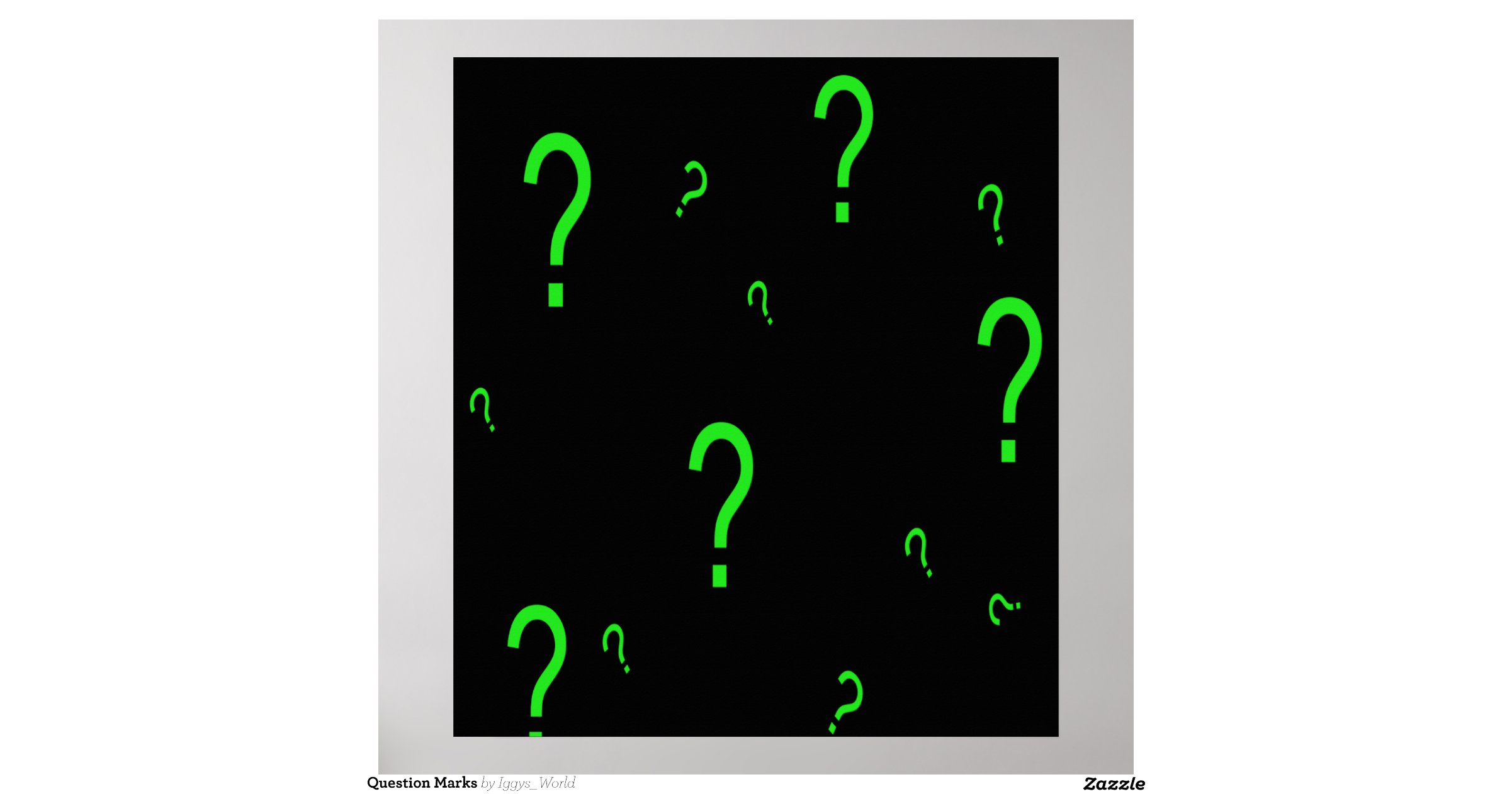 Neon Green Question Mark Poster Zazzle