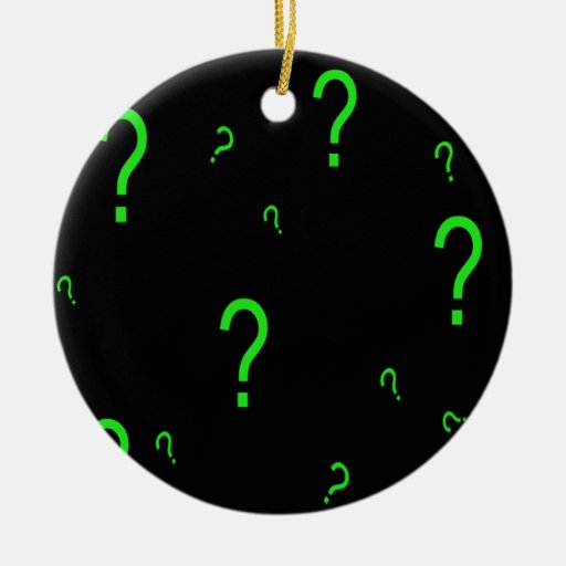 Neon Green Question Mark Round Ceramic Decoration Zazzle