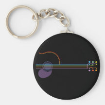 Neon Guitar Keychain