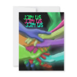 NEON HANDS "JOIN US" GRADUATION PARTY INVITATION